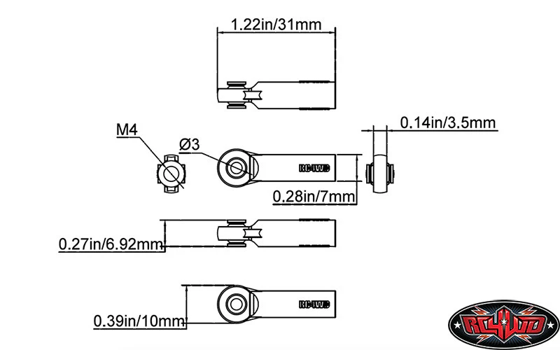RC4WD Chapes longue plastique M3/M4 (x20) Z-S1375 - Image 3
