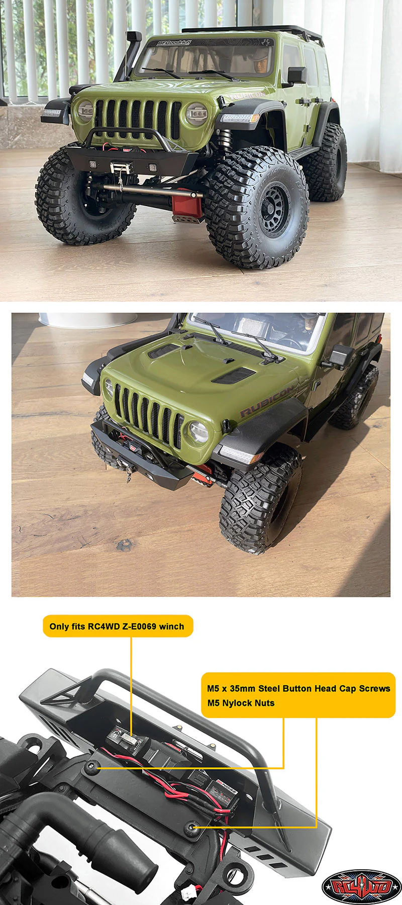RC4WD Pare-choc avant métal + Led SCX6 VVV-C1300 - Image 4