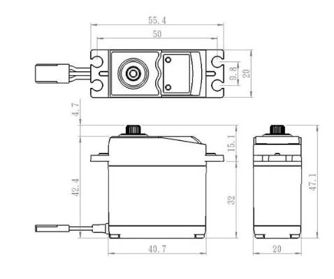 Savox Servo SC-0251MG+ 16kg 0.18s Métal - Image 2