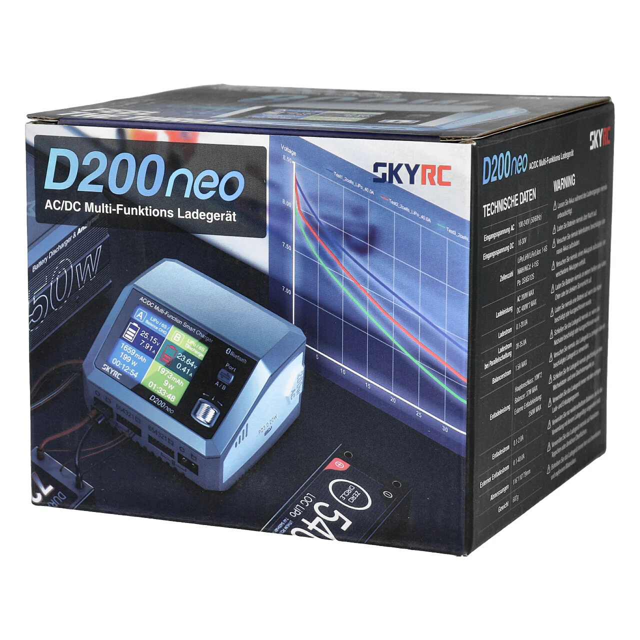 SkyRc Chargeur D200 Neo Duo 1-6S 200W AC/DC SK100196-01 - Image 6