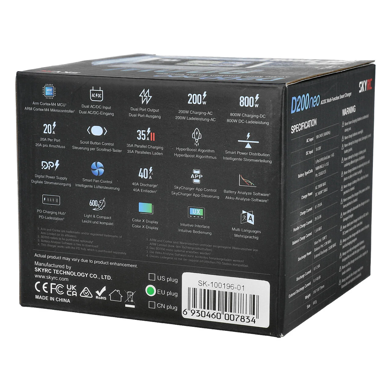 SkyRc Chargeur D200 Neo Duo 1-6S 200W AC/DC SK100196-01 - Image 7