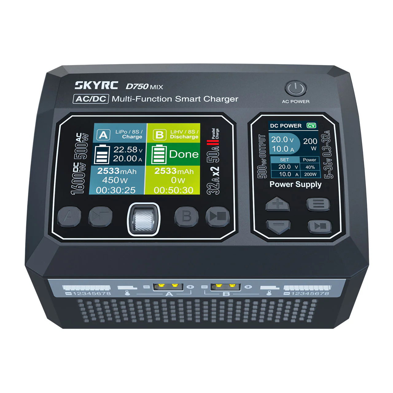 SkyRc Chargeur D750 Mix Lipo 1-8S 32A 50W AC SK100201-01 - Image 2