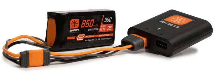 Spektrum Combo Chargeur Smart S120 + Lipo Smart G2 11.1v 850mah 30C IC2 - Image 2