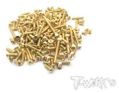 T-Work's Kit complet de Vis Acier Nitride Doré Kyosho MP10 GSS-MP10E