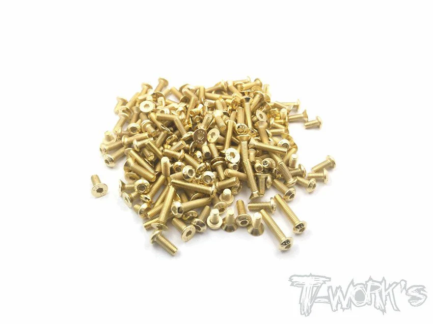 T-Work's Kit complet de Vis Acier Nitride Doré UFO Tamiya TC-01 GSSU-TC01