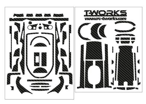 T-Work's kit déco 3D carbone pour Futaba 7PX TS-040