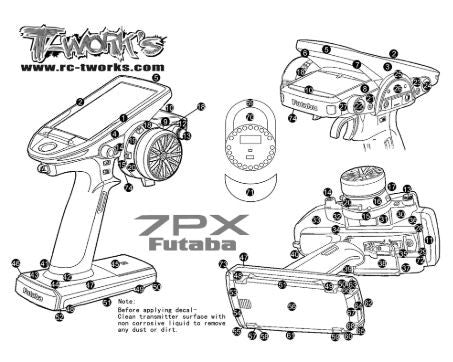 T-Work's kit déco 3D carbone pour Futaba 7PX TS-040 - Image 2