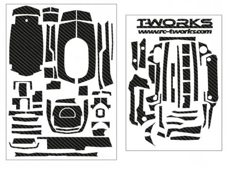 T-Work's kit déco 3D carbone pour Sanwa M17 TS-044