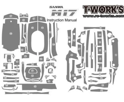 T-Work's kit déco 3D carbone pour Sanwa M17 TS-044 - Image 2