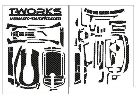 T-Work's kit déco 3D carbone pour Sanwa MT44 TS-042