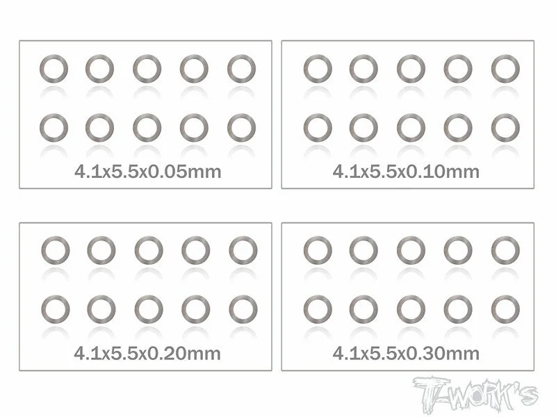 T-Work's Set de Rondelles M4 (10x4 Tailles) TA-095-4