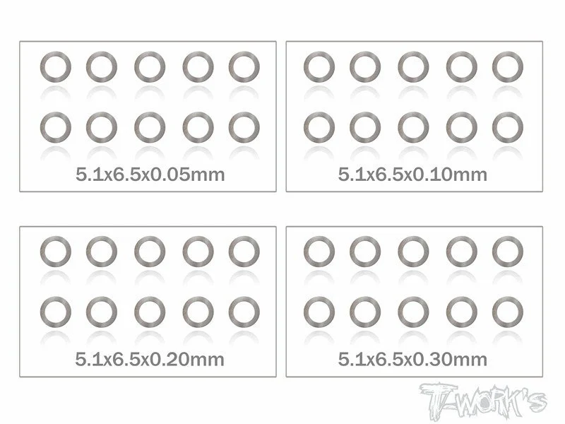 T-Work's Set de Rondelles M5 (10x5 Tailles) TA-095-5