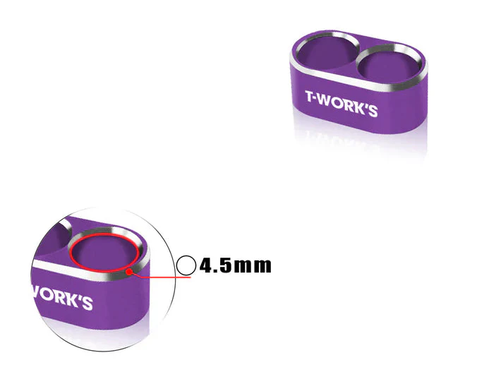 T-Work's Guide de câbles Alu 2 trous 4.5mm/12AWG EA-046-A4.5 - Image 3