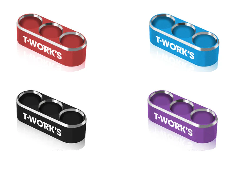 T-Work's Guide de câbles Alu 3 trous 4.5mm/12AWG EA-046-B4.5