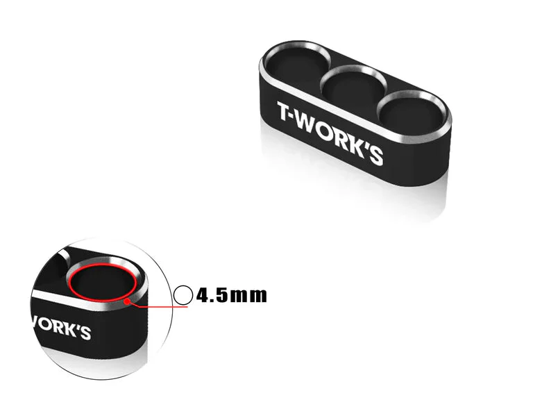 T-Work's Guide de câbles Alu 3 trous 4.5mm/12AWG EA-046-B4.5 - Image 5