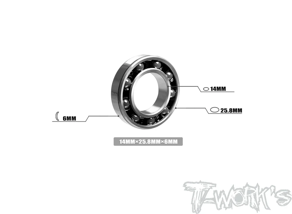 T-Work's Roulement Arrière Moteur Céramique 14x25.8x6 TG-038 - Image 2