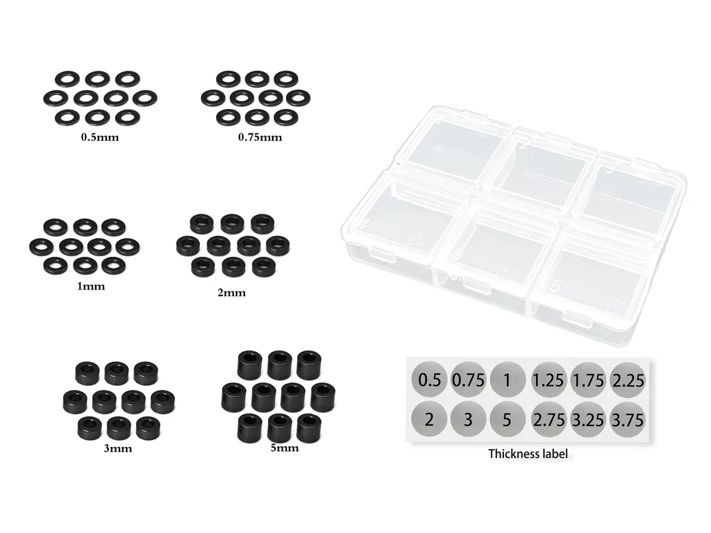 T-Work's Set d'entretoises Alu M3 noir + Boite TA-140-BK