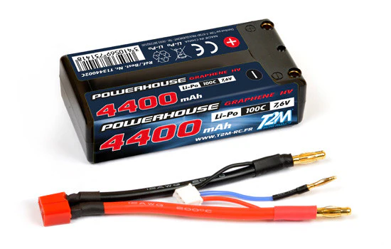 T2M Accu Li-po Shorty HV 7.6V 2S 4400mAH 100C T1344002C