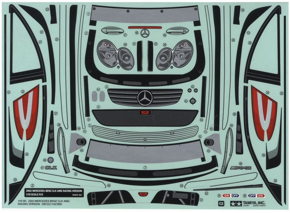 Tamiya Stickers pour Carrosserie Mercedes CLK AMG 9490088