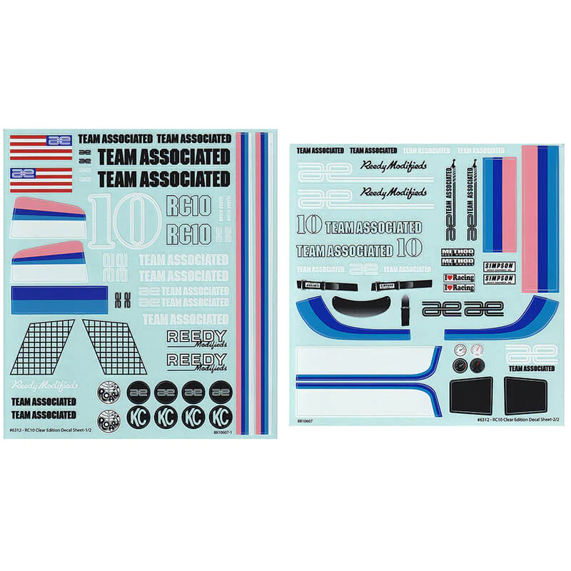 Team Associated Stickers RC10CC 6312
