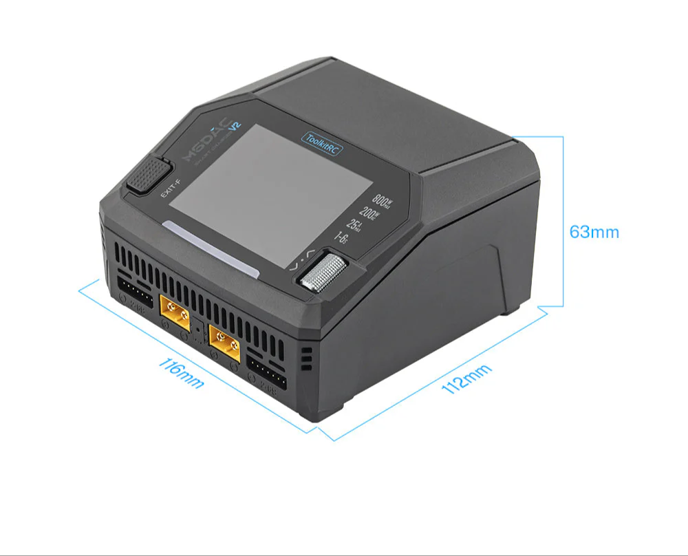 ToolkitRC Chargeur Duo M6DAC V2 1-6S 16A 200W AC/DC TK14100 - Image 4