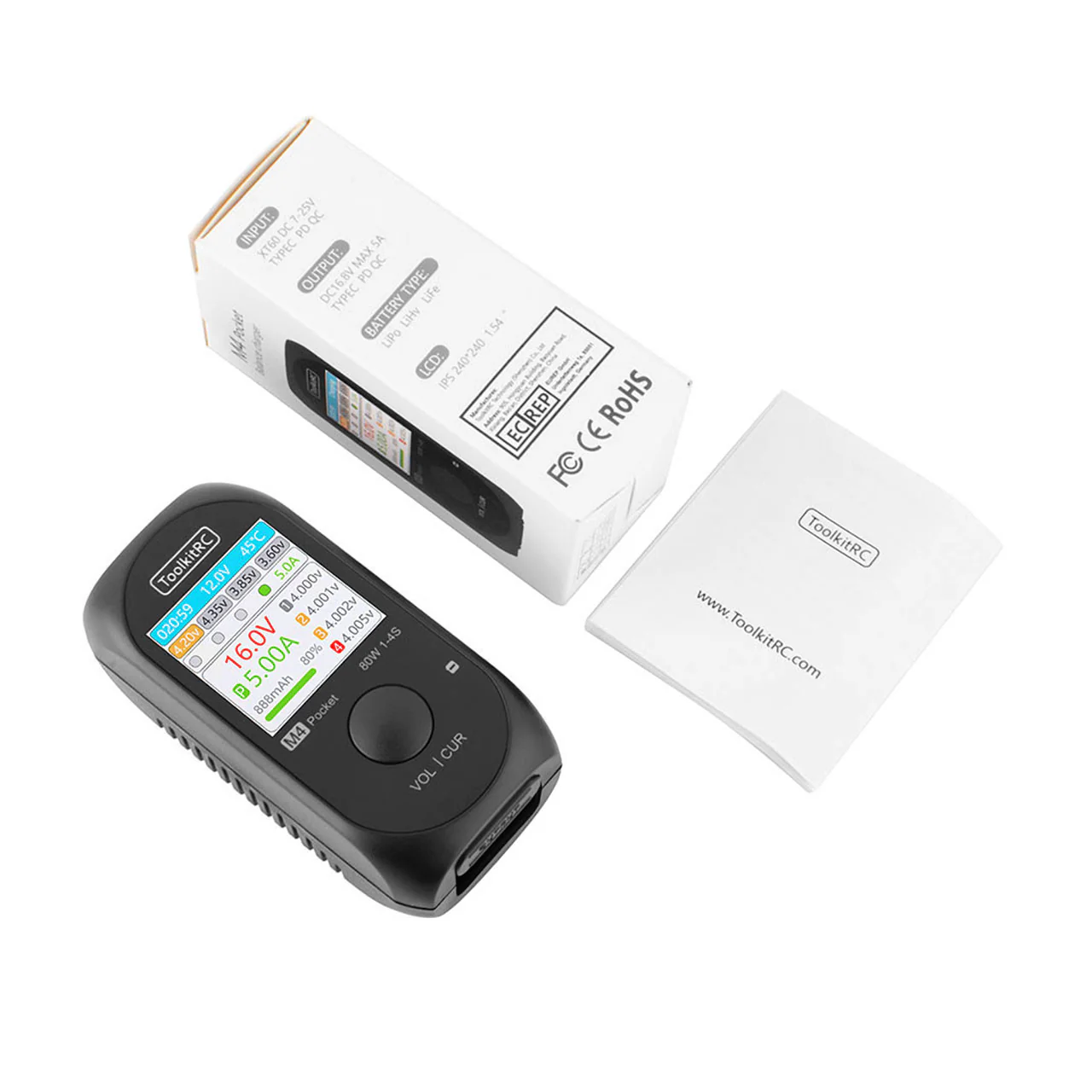 ToolkitRC Chargeur M4 Pocket 1-4S 5A 80W DC 11800 - Image 4
