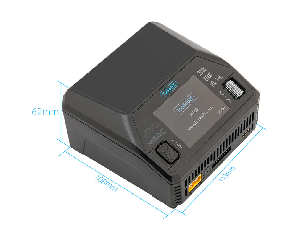 ToolkitRC Chargeur M8AC 1-8S 20A 200W AC/DC TK14000 - Image 4