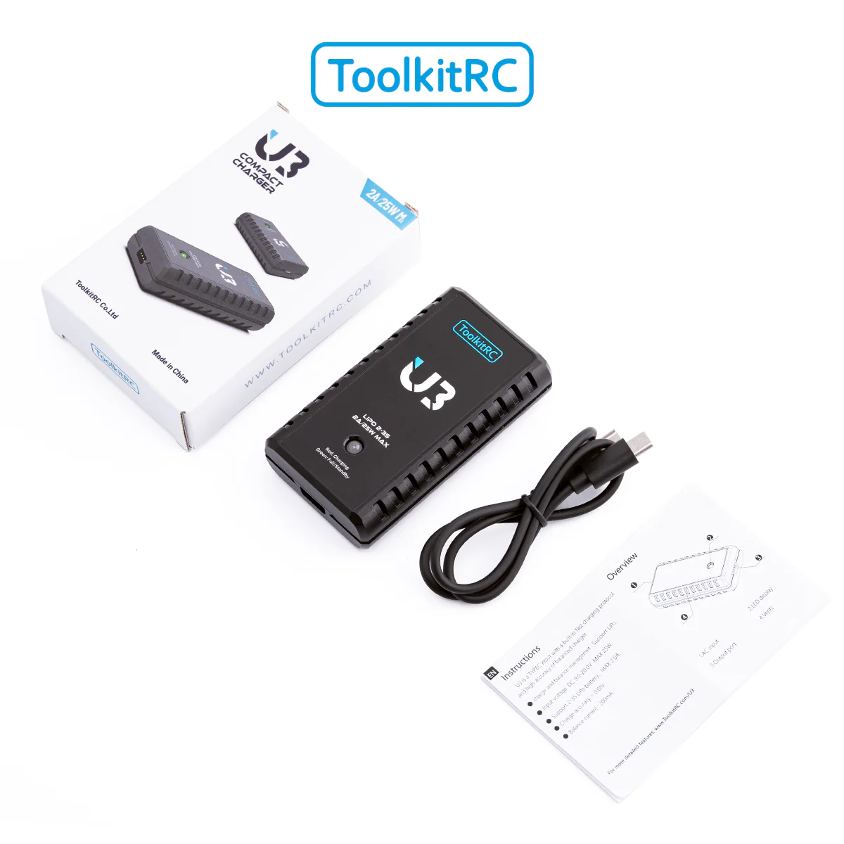 ToolkitRC Chargeur U3 Lipo 2-3S 2A USB-C TK13400 - Image 6