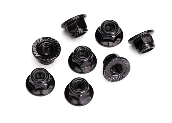 Traxxas Ecrous nylstop 5mm de roues Métal Noir (x8) 8447