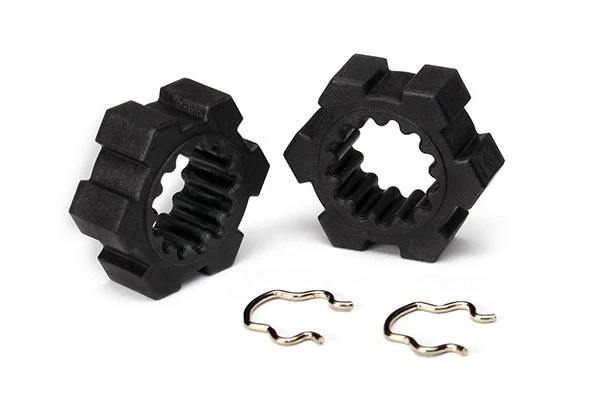 Traxxas Hexagones de Roues 24mm + Clips (x2) 7756
