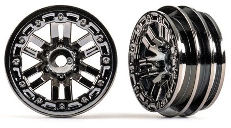 Traxxas Jante Defender Chrome Noir 1.0" (x2) TRX-4M 9768-BLKCR