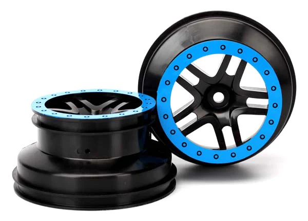 Traxxas Jantes SCT Noir / Bleu (x2) 5884A
