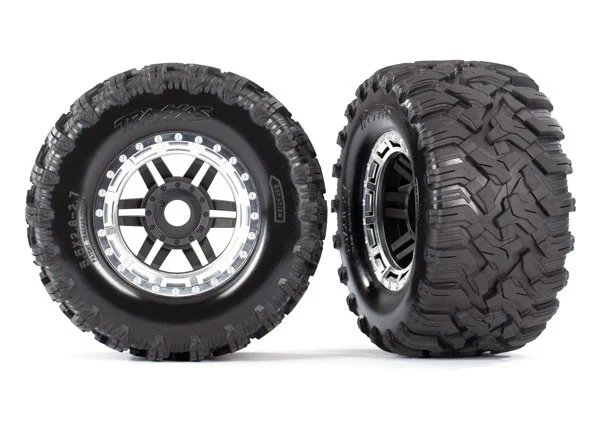 Traxxas Pneus 2.8 Maxx + Jantes Chrome 17mm (x2) 8972X