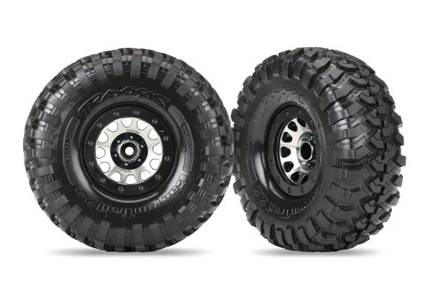 Traxxas Pneus Canyon Trail 2.2 + Jantes Method Noir chrome (x2) 8172