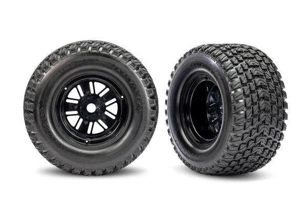 Traxxas Pneus Gravix Low Profile + Jantes Noir Arrière (x2) Funco 10947