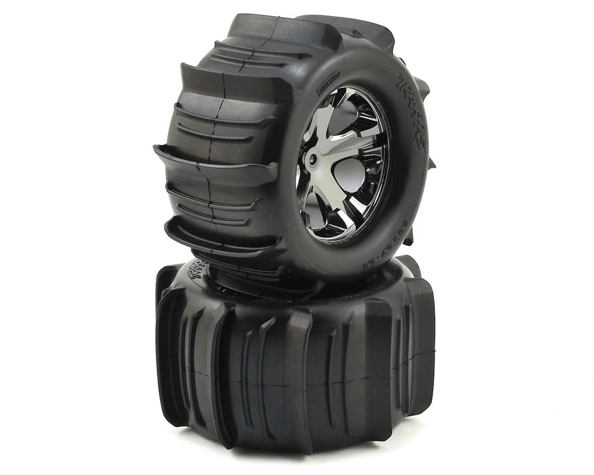 Traxxas Pneus Paddle 2.8 + Jantes All Star Black Chrome (x2) 3689