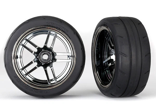 Traxxas Pneus Response 1.9 + Jantes Arrière Chromées Noir (x2) 8374