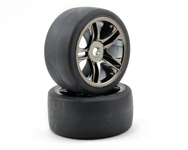 Traxxas Pneus Slick + Jantes arrière XO-1 (x2) 6477