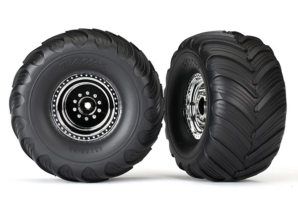 Traxxas Pneus Terra Groove 2.8 +Jantes Chromes (x2) 3665X