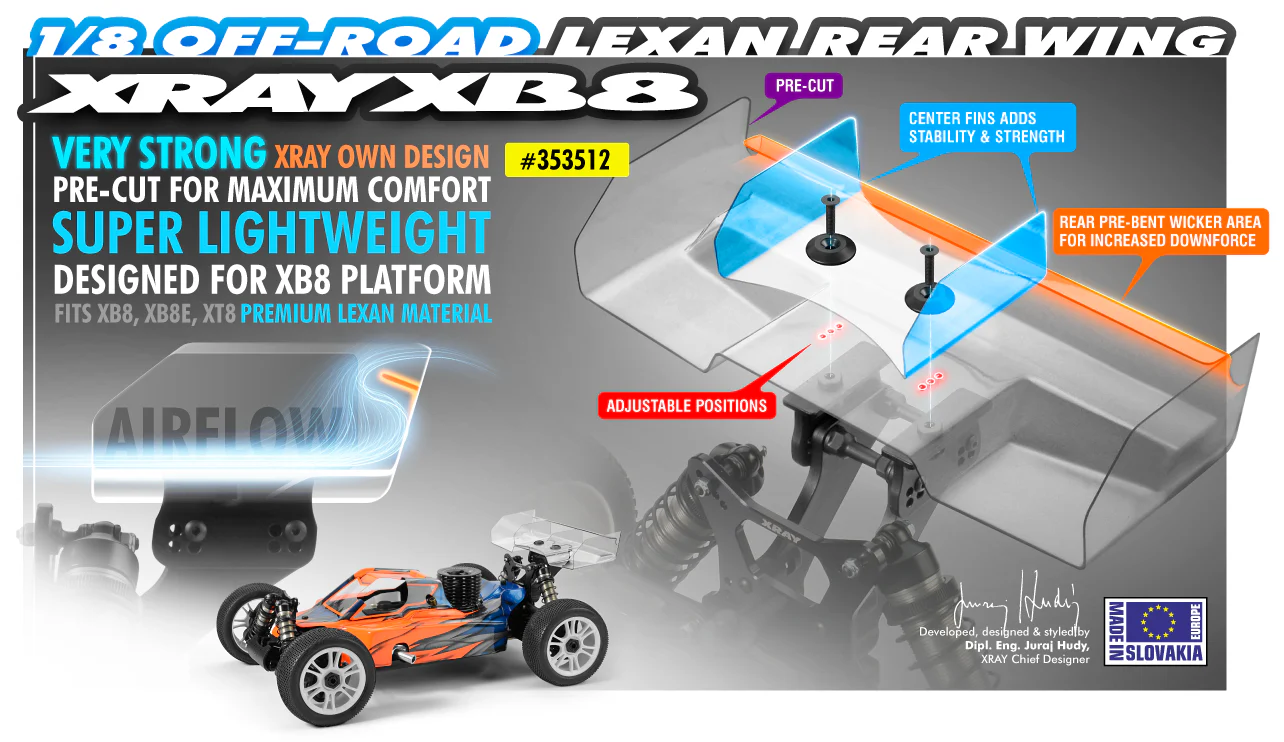 Xray Ailerons TT Lexan 1/8 353512 - Image 2