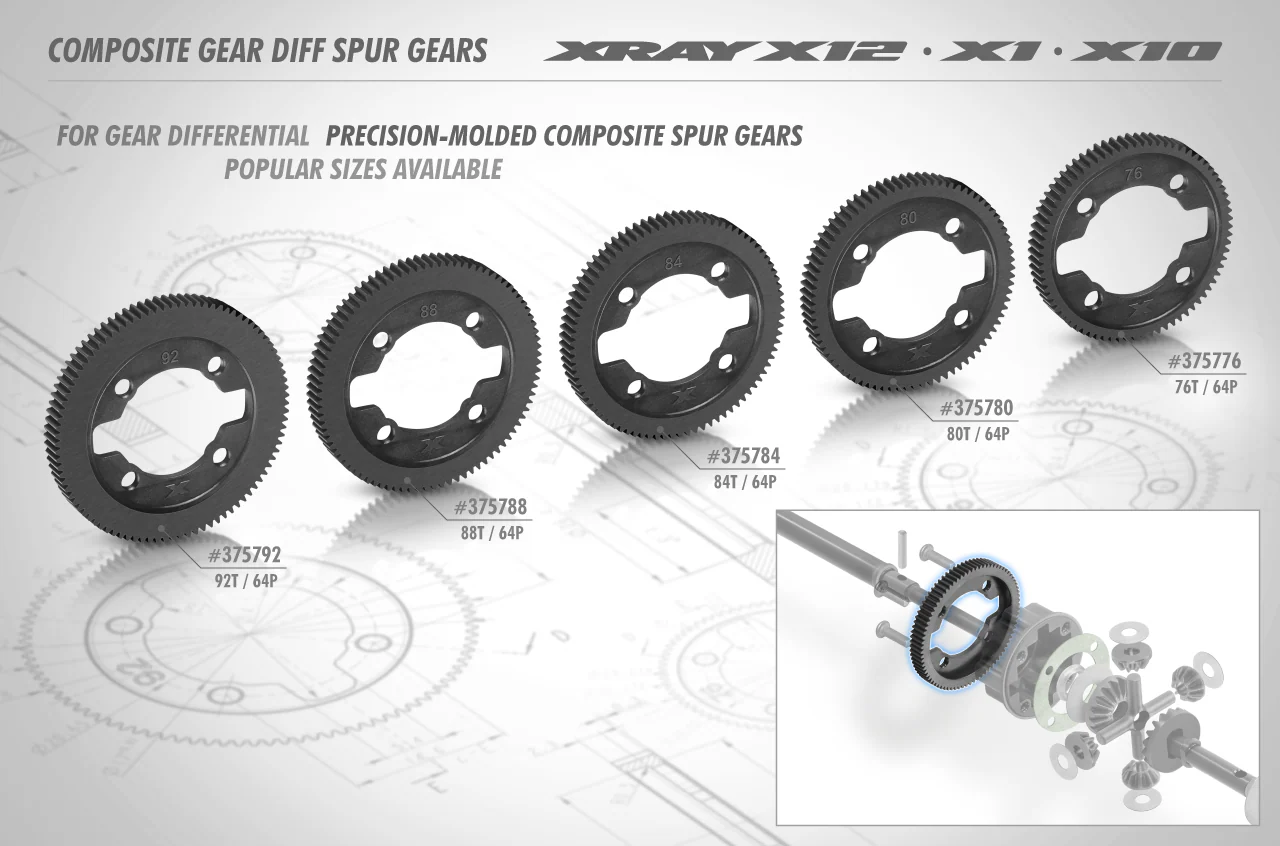 XRay Couronne Différentiel à pignons 88 Dents 64DP 375788 - Image 3