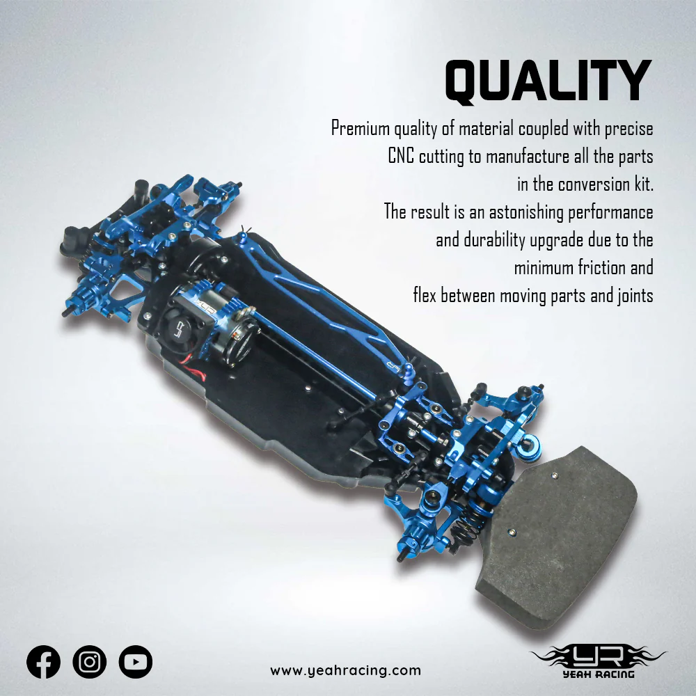 Yeah Racing Kit Conversion Aluminium Tamiya TT-02 CK-TT02BU - Image 2