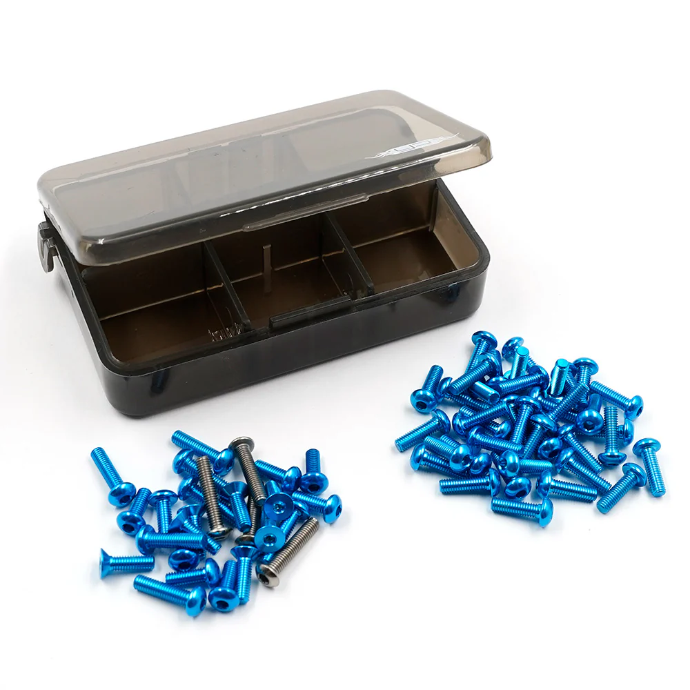 Yeah Racing Kit visserie Alu et Titane Bleu (64Pcs) TT-02 TSAS-0045BU