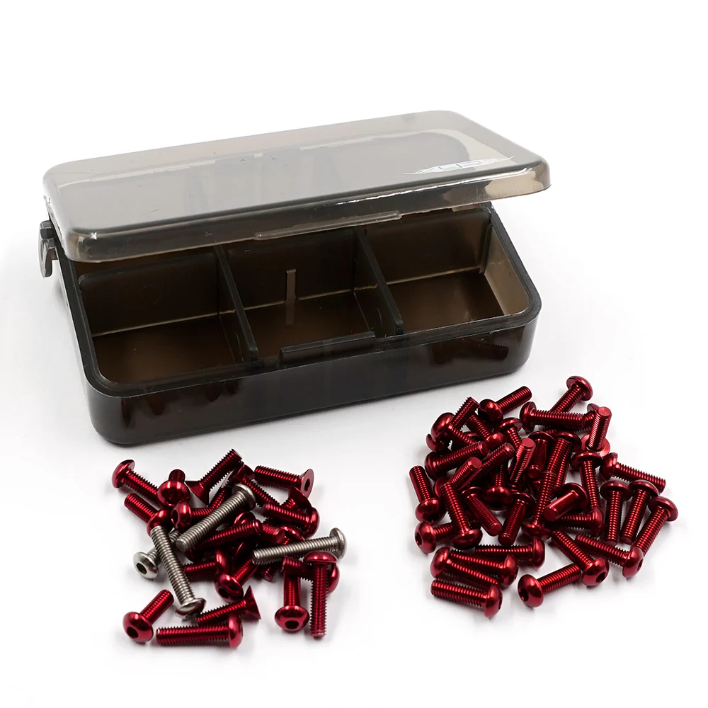 Yeah Racing Kit visserie Alu et Titane Rouge (64Pcs) TT-02 TSAS-0045RD