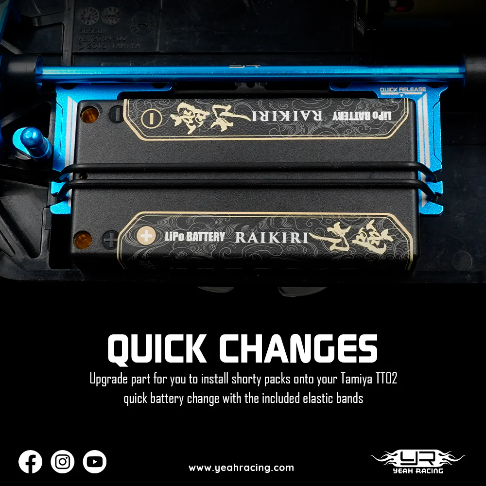 Yeah Racing Support Batterie "Shorty" Tamiya TT-02 TATT-075BU - Image 5