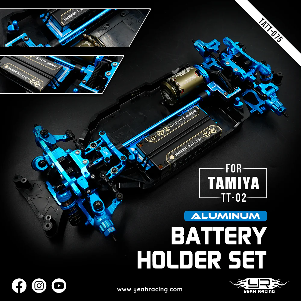 Yeah Racing Support Batterie "Shorty" Tamiya TT-02 TATT-075BU - Image 6