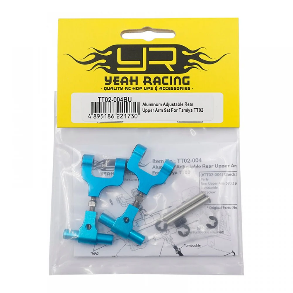Yeah Racing Triangle Supérieur Arrière Alu Réglable (x2) Tamiya TT-02 TT02-004BU - Image 2