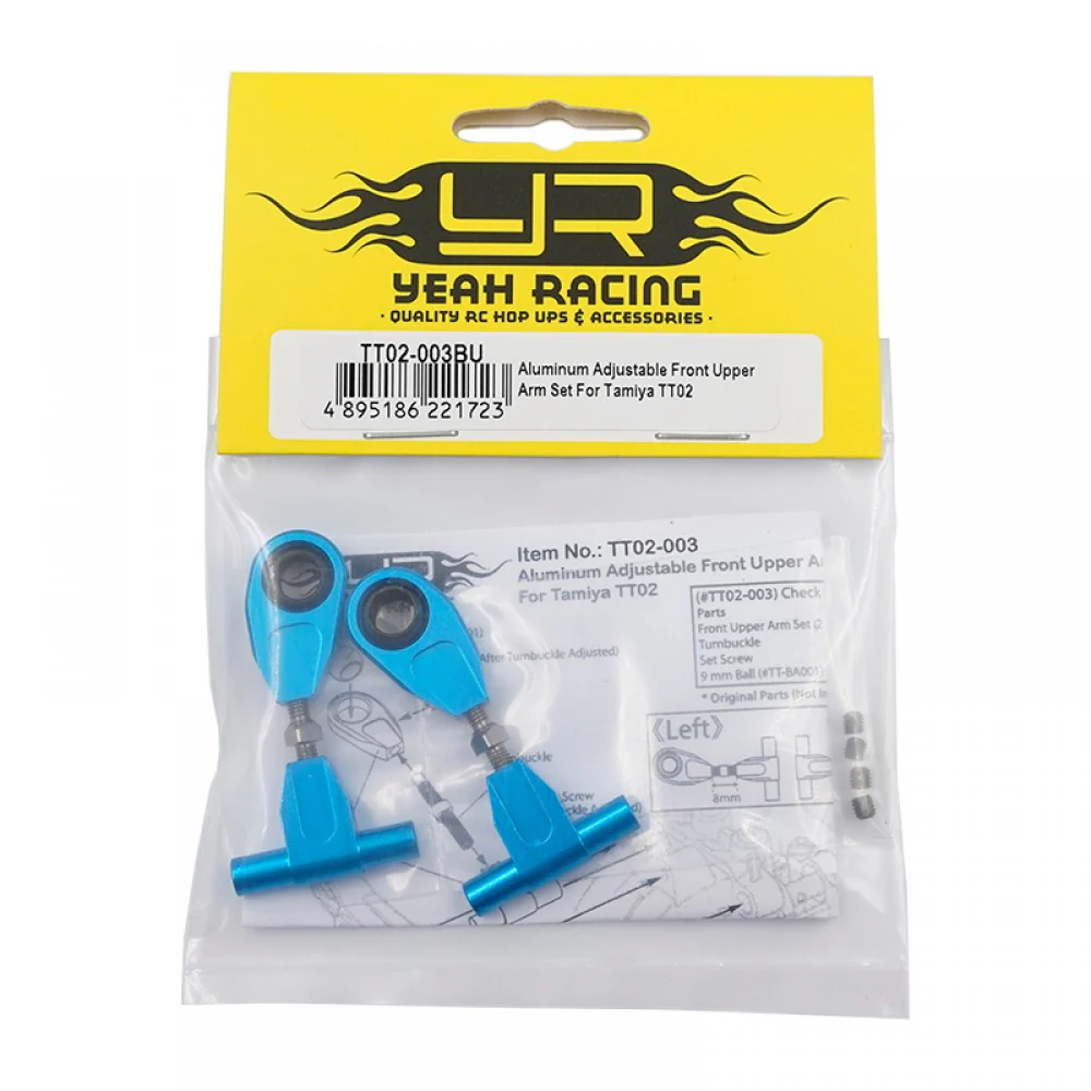Yeah Racing Triangle Supérieur Avant Alu Réglable (x2) Tamiya TT-02 TT02-003BU - Image 2